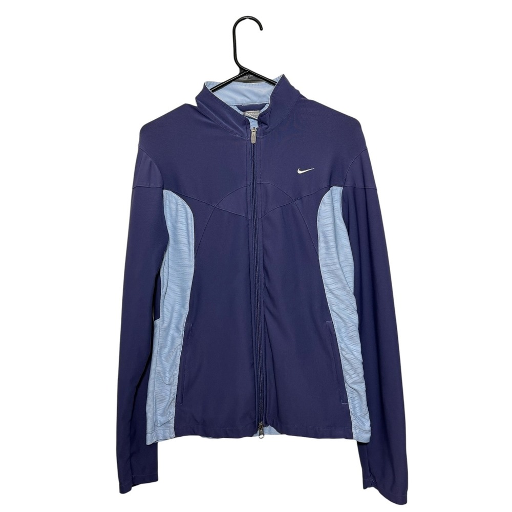 Nike Fit Dry Y2K Athletic Purple Mesh Panel Full Zip Running Track Jacket Size M